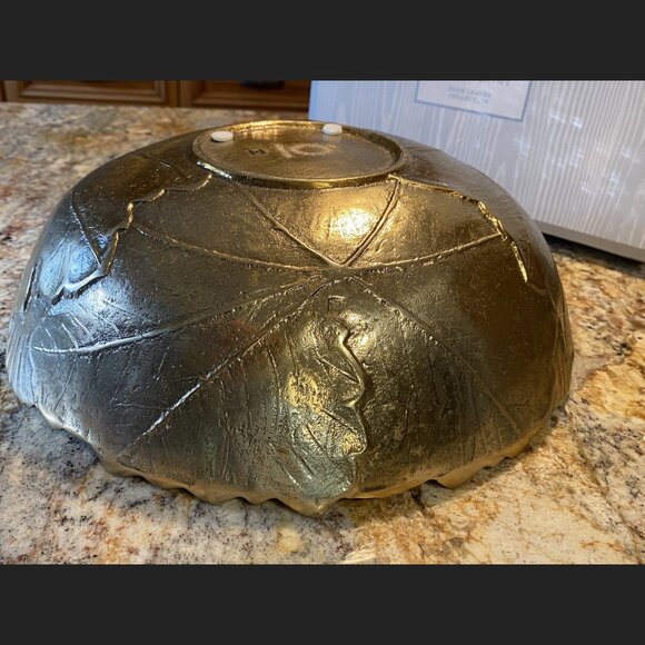 Martha Stewart 12” Park Leaves Collection Salad Bowl - Gold - Picture 2 of 12